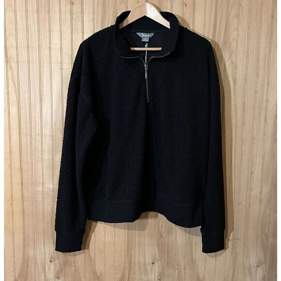 Natural Reflections Fleece Sherpa 1/4 Zip Pullover Women’s Size XL Caviar Black - Picture 1 of 7